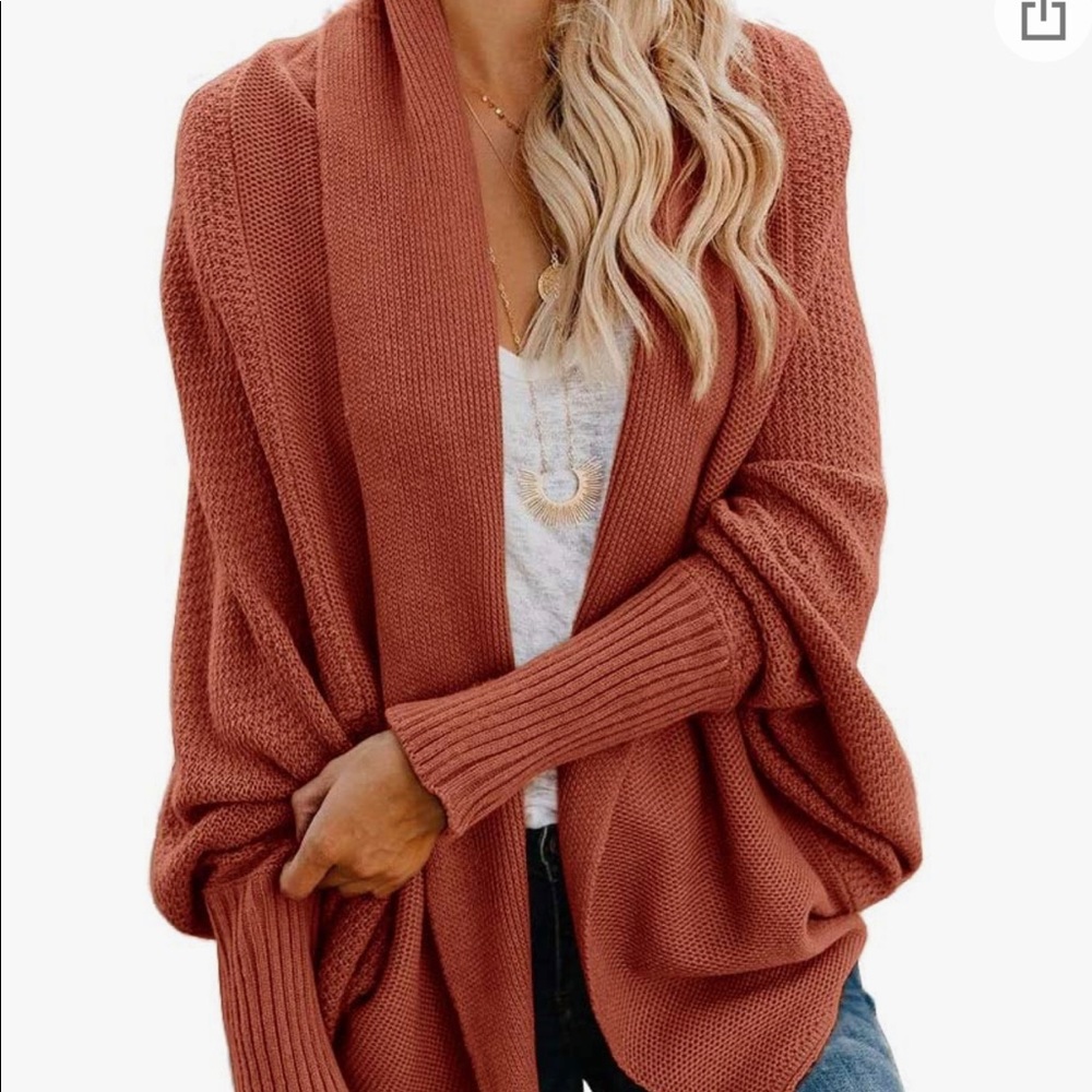 Women's Kimono Batwing Cable Knitted Slouchy Oversized Wrap Cardigan Sweater